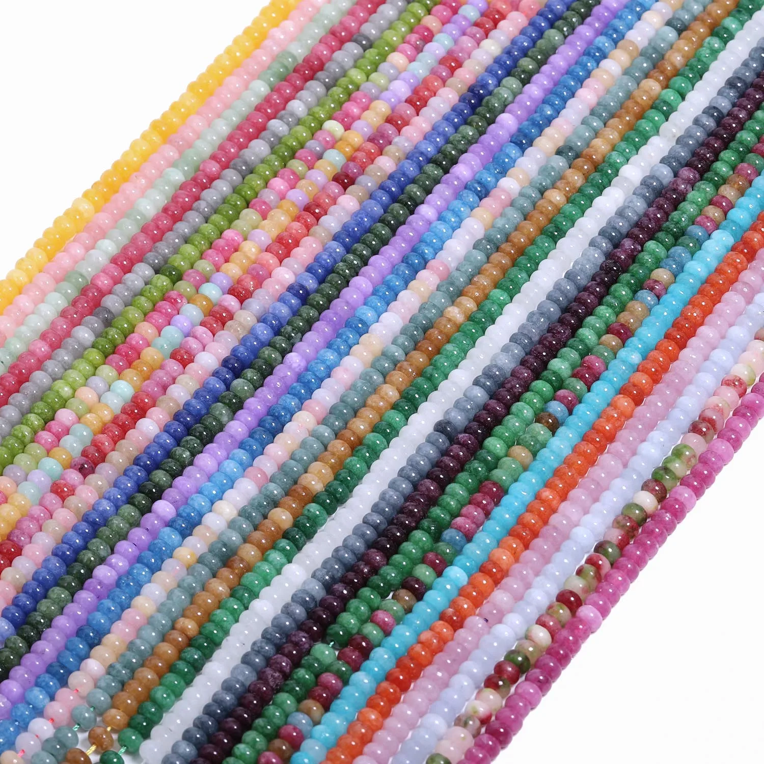 4x6 مللي متر متعدد الألوان اليشم المعداد شكل حجر الخرز شقة شكل دائري خزر عازل لصنع المجوهرات اليدوية سوار ذاتي الصنع قلادة #5