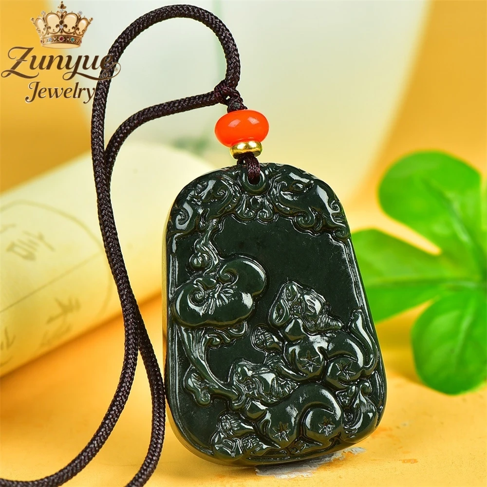 

Natural Hetian Jade Green Jade Ruyi Jade Pendant Luxury Quality Jewelry Fashion Jewelry Handicraft Exquisite Charms Elegant Gift