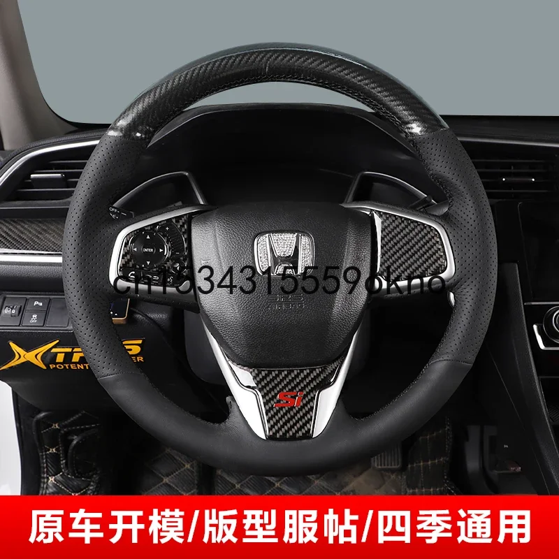 DIY Stitching Steering Wheel Cover For Honda Civic 10th Car Accessories