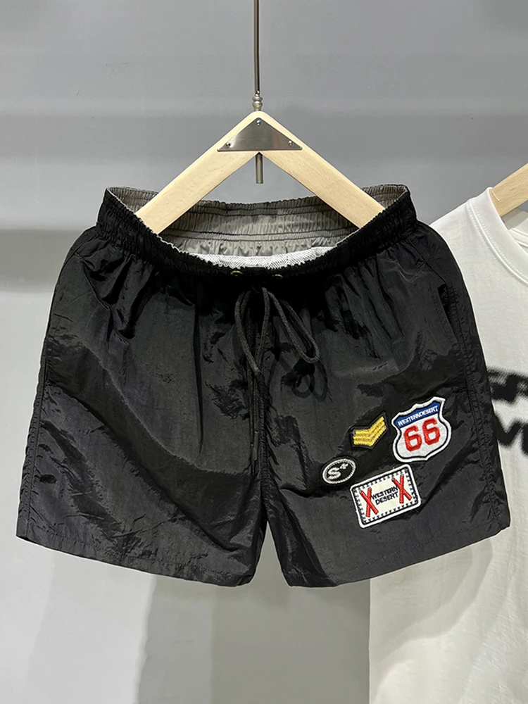 

Мужские летние тонкие повседневные спортивные шорты American Style, модные, длиной до колена, прямого кроя, быстросохнущие, из полиэфирного волокна