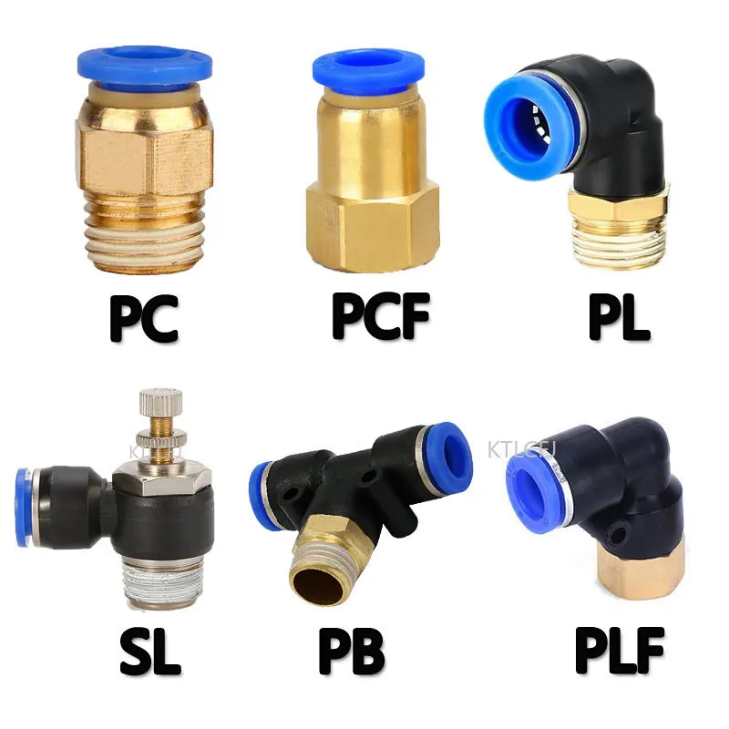 

PL pneumatic connector 4mm-8mm hose OD 1/8 "1/4" 3/8 "1/2" male pneumatic thread tube elbow connector tube Air Push In mount