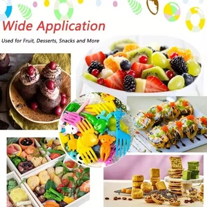 30 Pces Animal Food Randing Garphones, schöne und lustige wiederverwendbare Pops aus Cartoon -Cartoon -Essen, Cartoon -Tiere, Obstsalatgabeln, Bento Caixa Acce 6 Hauptgabelverkäufe - №6