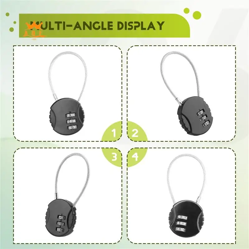 

A08E-4 Pieces Combination Lock 3 Digit Outdoor Waterproof Padlock For School Gym Locker, Sports Locker, Fence, Toolbox, Gate