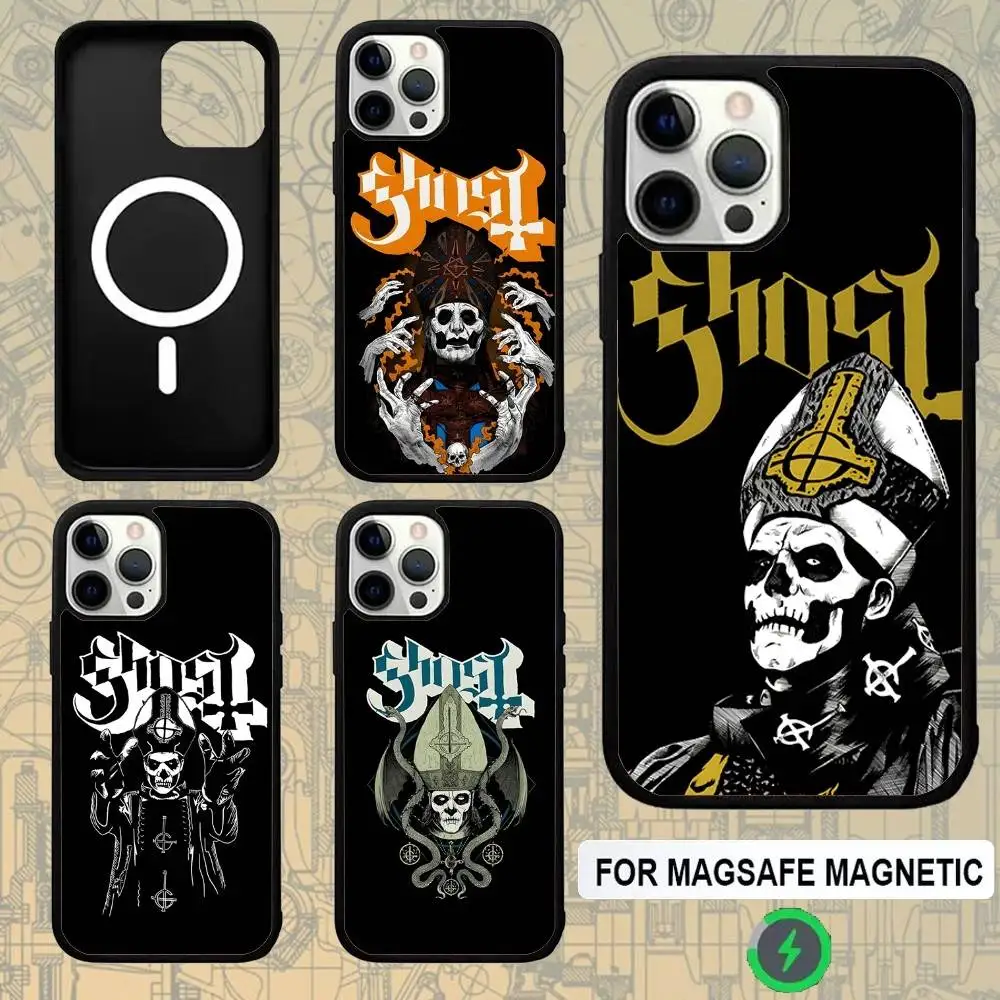 

Ghost Heavy Metal B Phone Case For IPhone 17,16,15,Pro,Max,Air,14,Plus,13,12,11 Magesafe Wireless Charge Cover