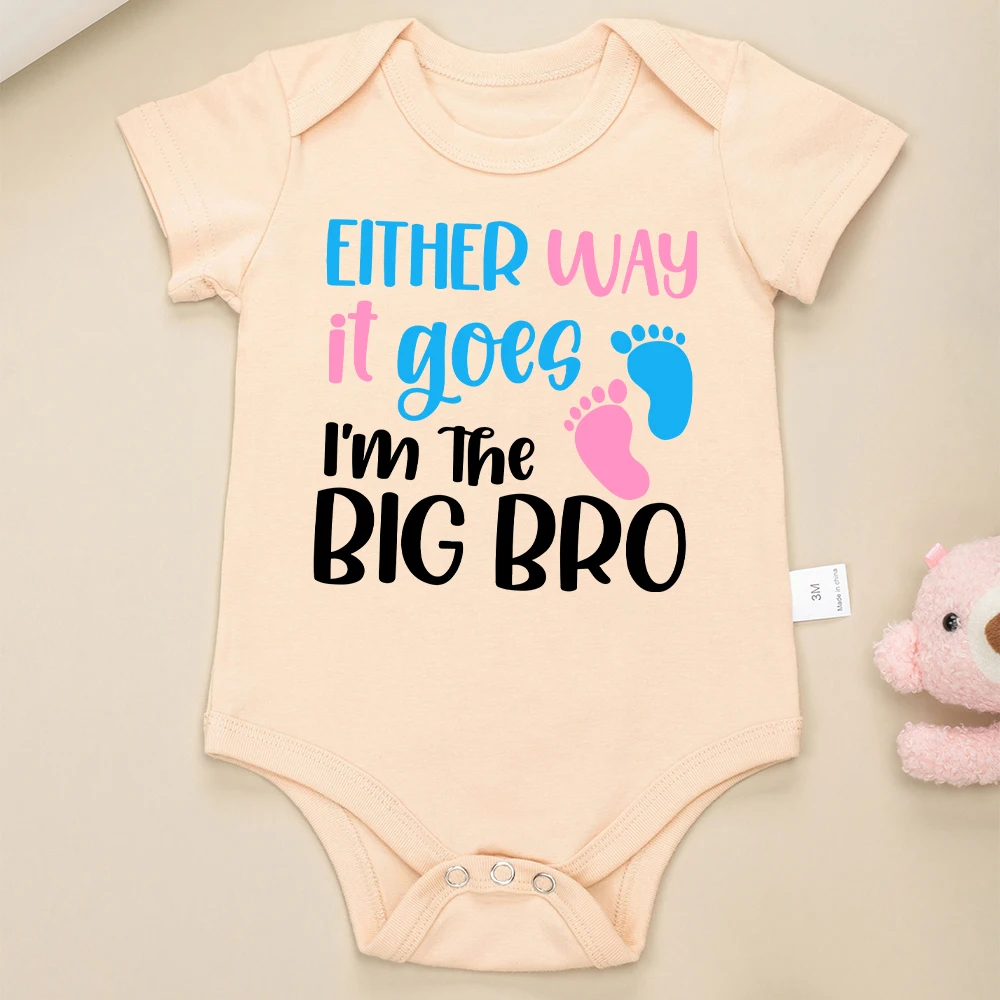 Cualquier manera que vaya, I'm The Big Bro, ropa de bebé divertida, moda de algodón, mono para niño y niña de 0 a 24 meses, envío gratis