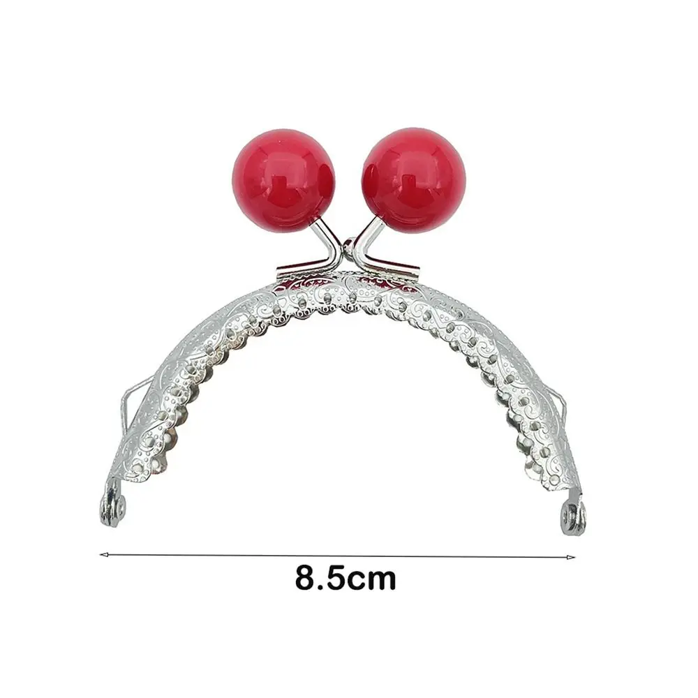 8.5/10.5cm Candy Color Beads Silver Metal Purse Frame Handle for Clutch Bag Handbag Accessories Making Kiss Clasp Lock