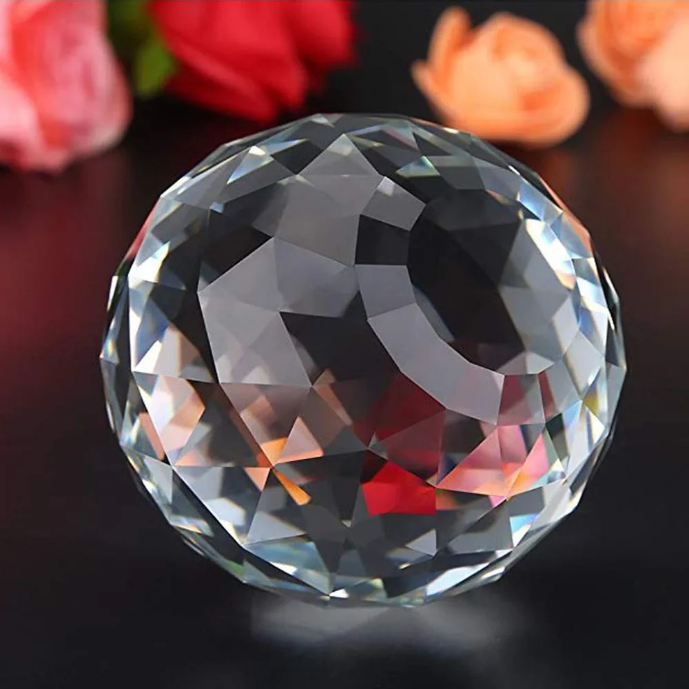 15mm Colors Crystal Faceted Balls Glass Feng Shui Prism Hanging Pendant Sun Catcher For Chandelier Parts Home Wedding Decoration