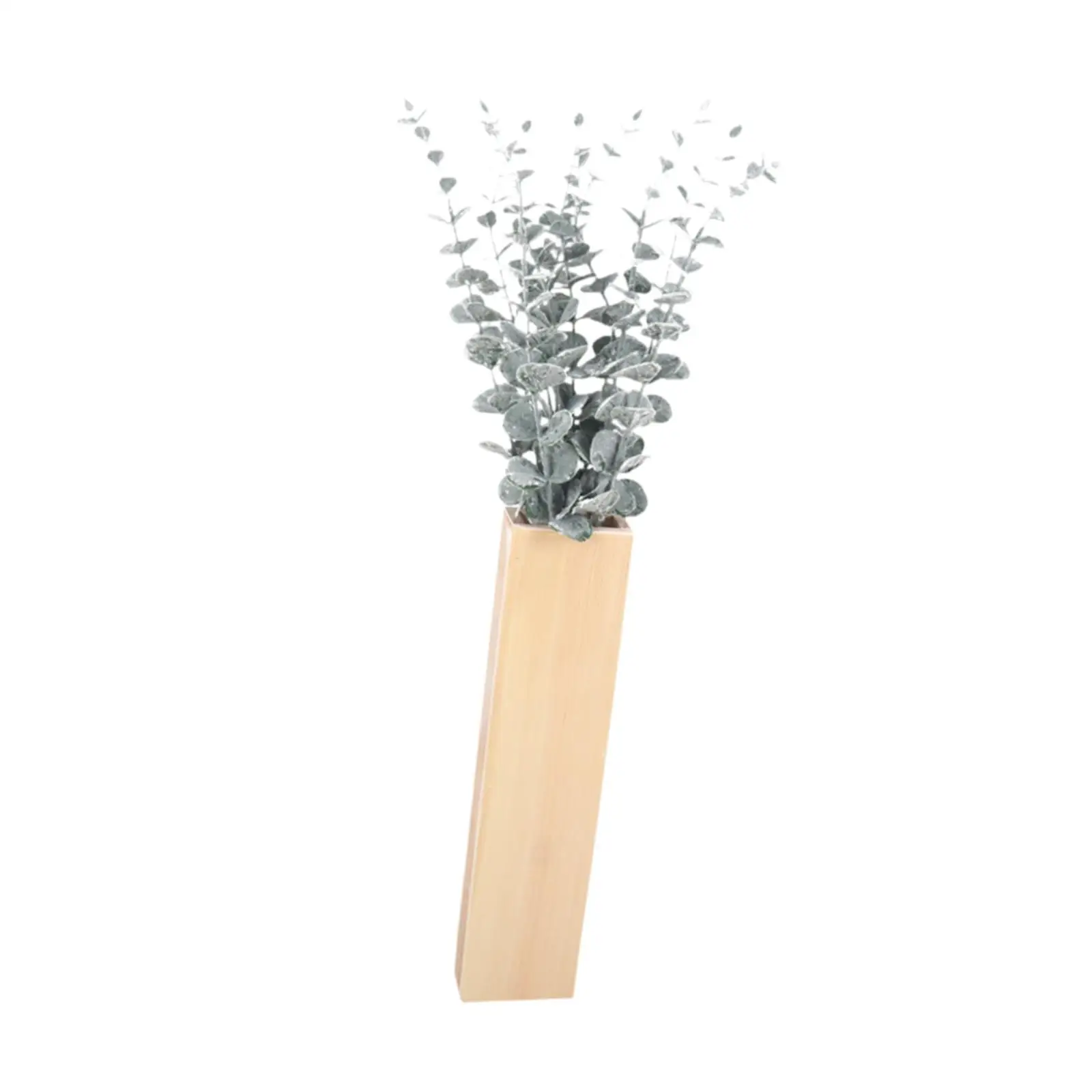 

Wall Hanging Vase with 10 Artificial Flowers Sturdy Wooden Vase for Artificial Greenery Living Room Office Farmhouse Bathroom