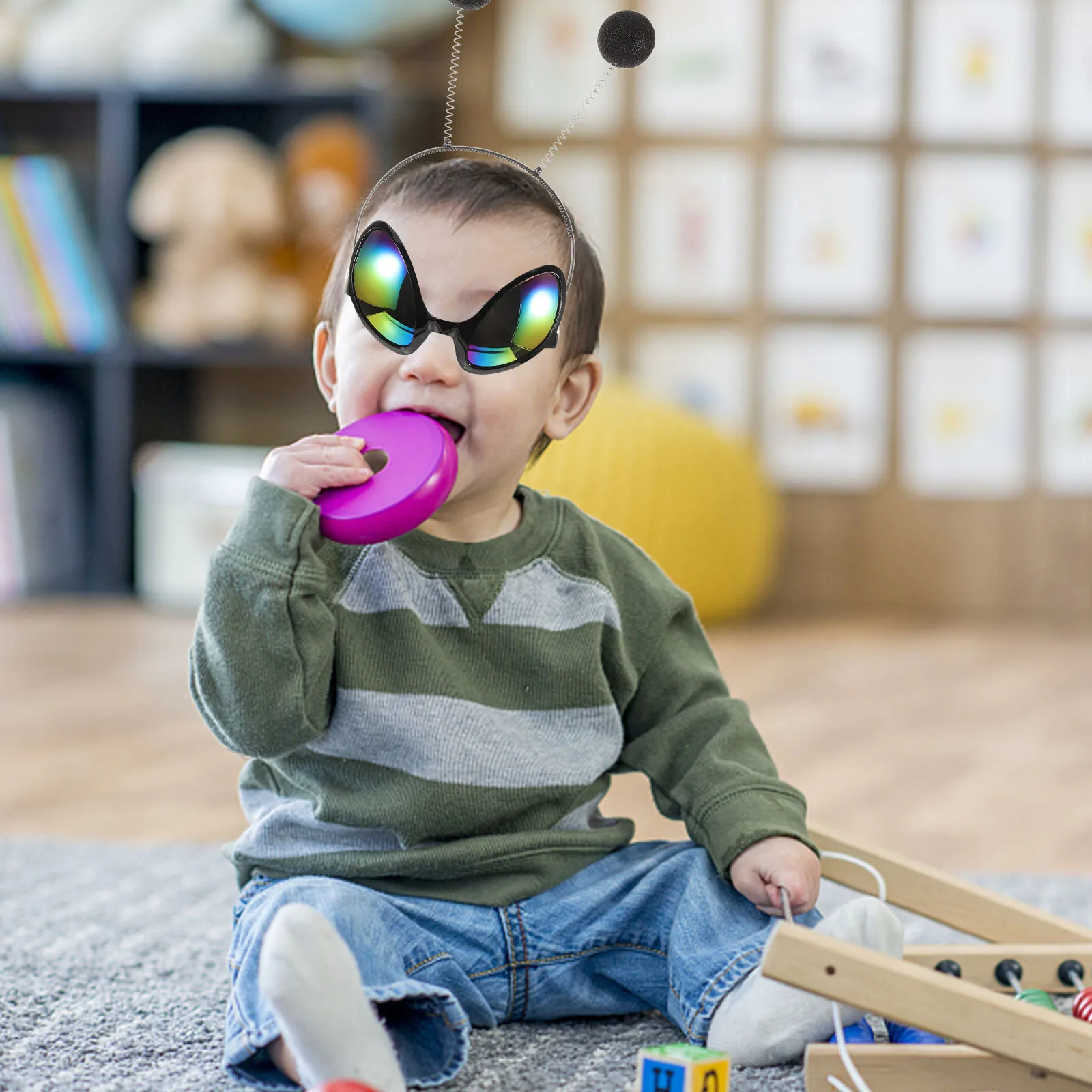 1 Set Party Kostüm Zubehör Antenne Stirnband Dekorative Sonnenbrille Handschuhe Für Cosplay Festival Outdoor-Events Lustige Party