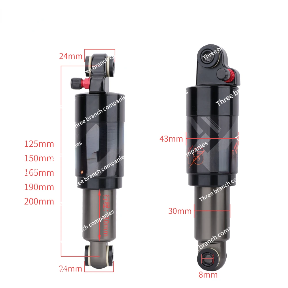 Meroca Air Pressure Shock Absorber Soft Tail Bicycle Rear Liner 125/165/190mm Mountain Bike Center Shock Absorber