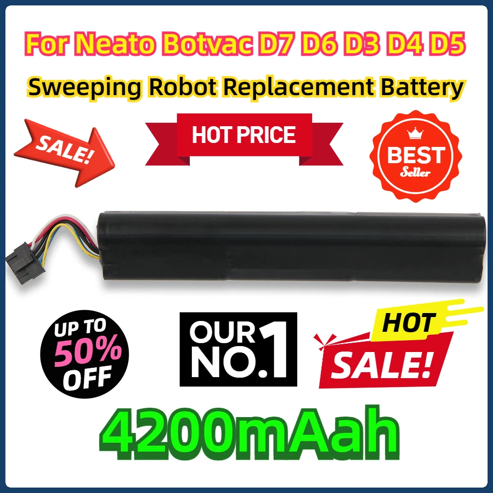 For Neato Botvac D7 D6 D3 D4 D5 205-0011 Sweeping Robot 4200mAh New Replacement Battery