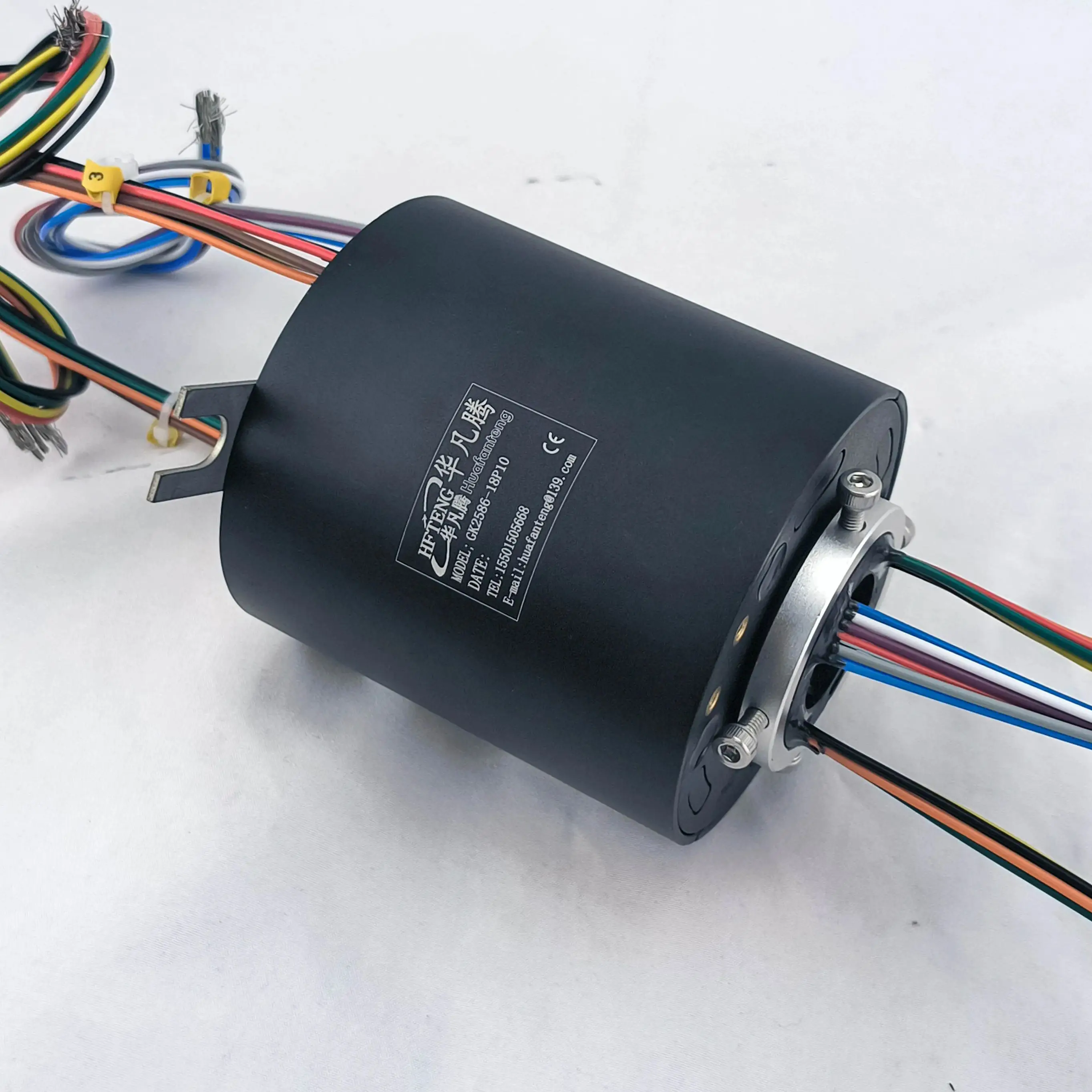 

Military-grade slip ring connector, inner diameter 25mm, current 10A, 18 power cords, stable transmission of power signals.