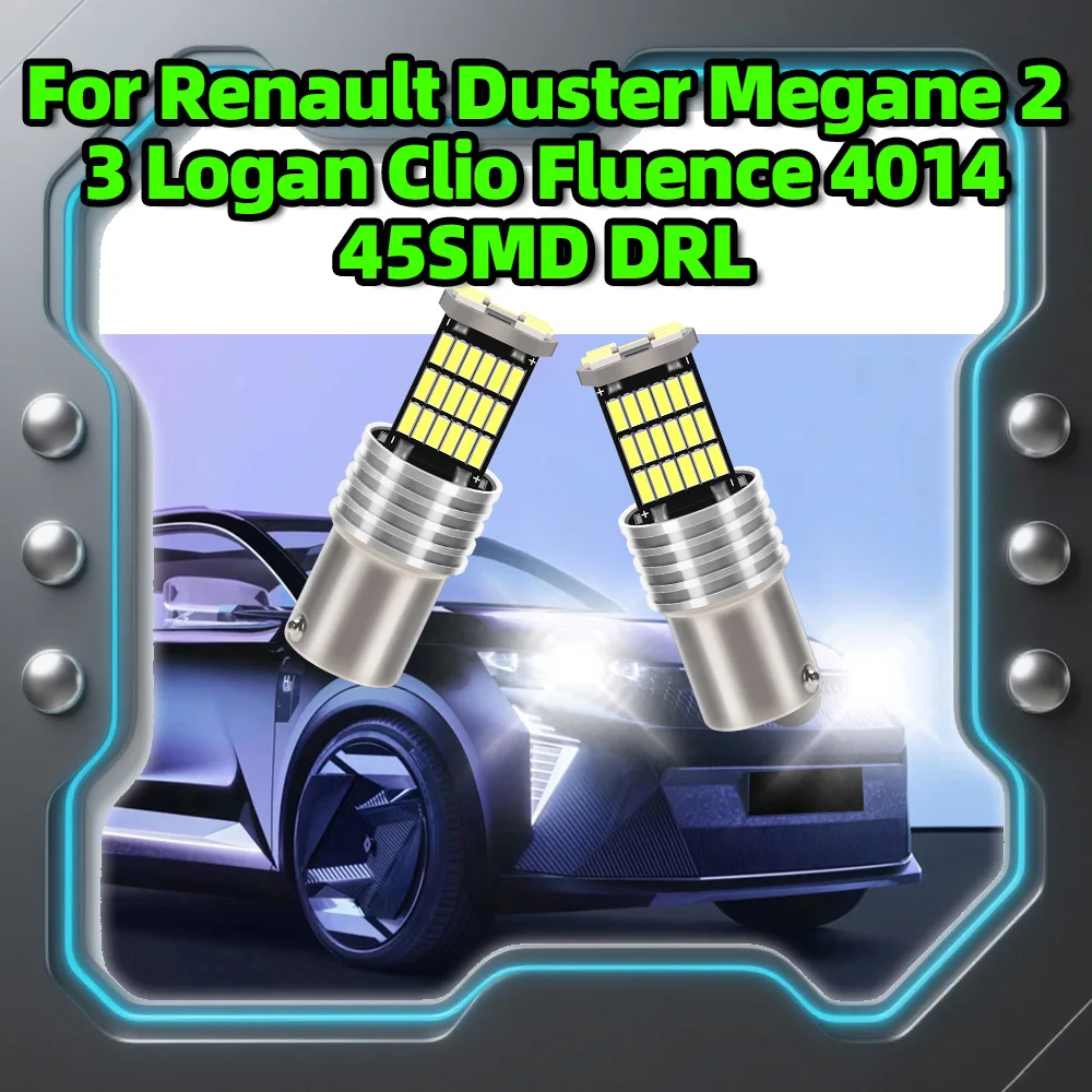 

2 шт. светодиодный резервный фонарь дальнего света P21W BA15S 7506 1156 для Renault Duster Megane 2 3 Logan Clio Fluence 4014 45SMD DRL
