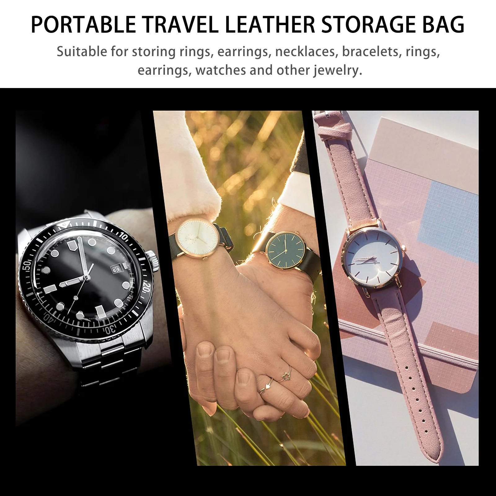 

Two Slots Portable Organizer For Watches Portable Bag Watch Container Jewelry Watch Pouch Travel Gift Bag