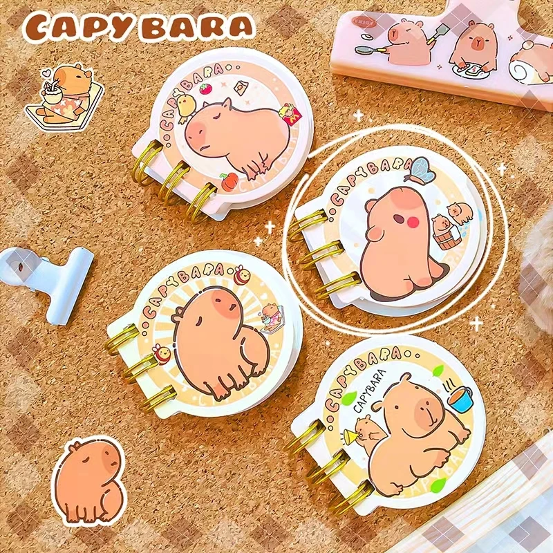 kawaii Stationery office supplies Portable mini notebook cute capybara journal Diary school notebooks for kid Notepads for notes