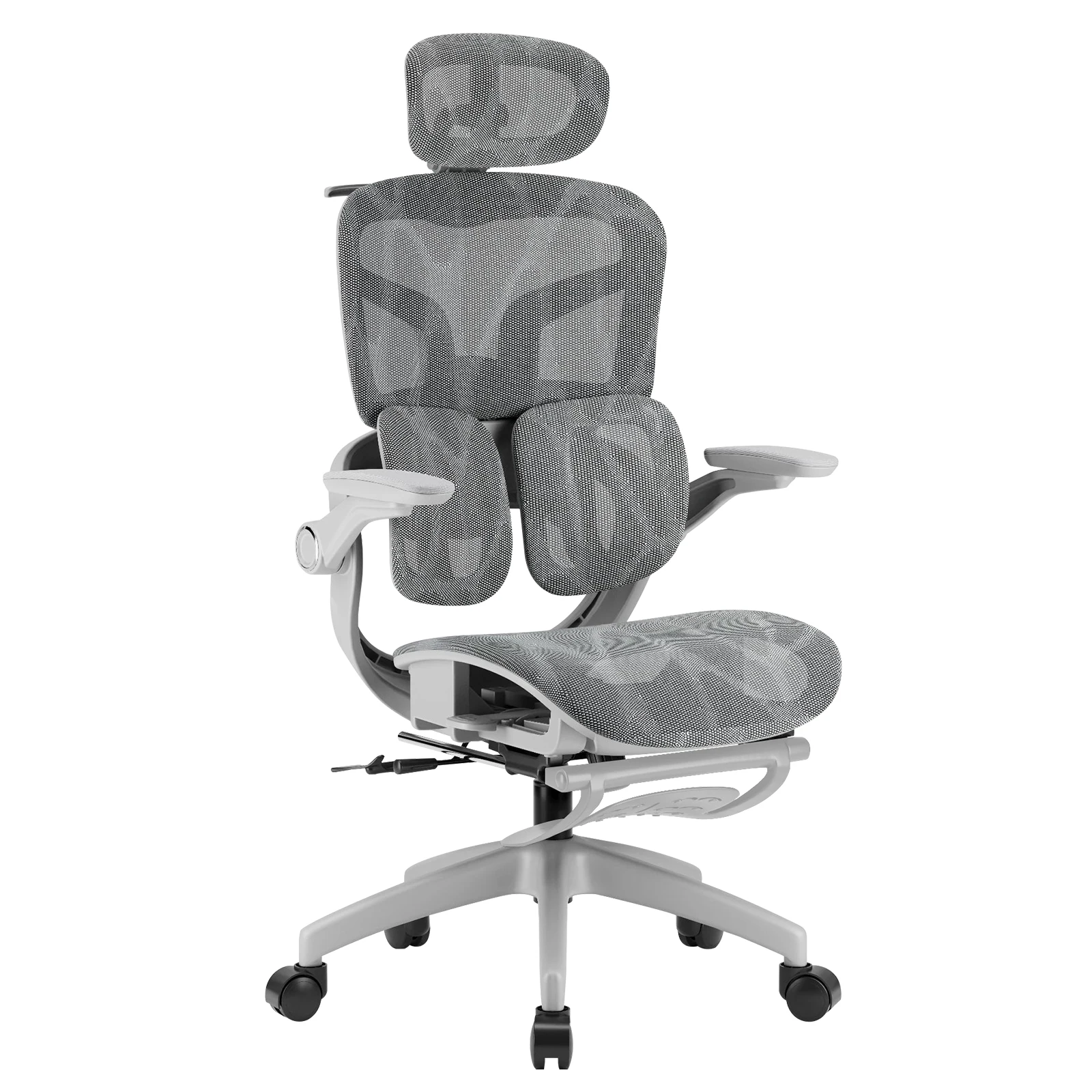 Cadeira ergonômica de alta qualidade para jogos e escritório Python Fly, cadeira para jogos, cadeira com braços, cinza