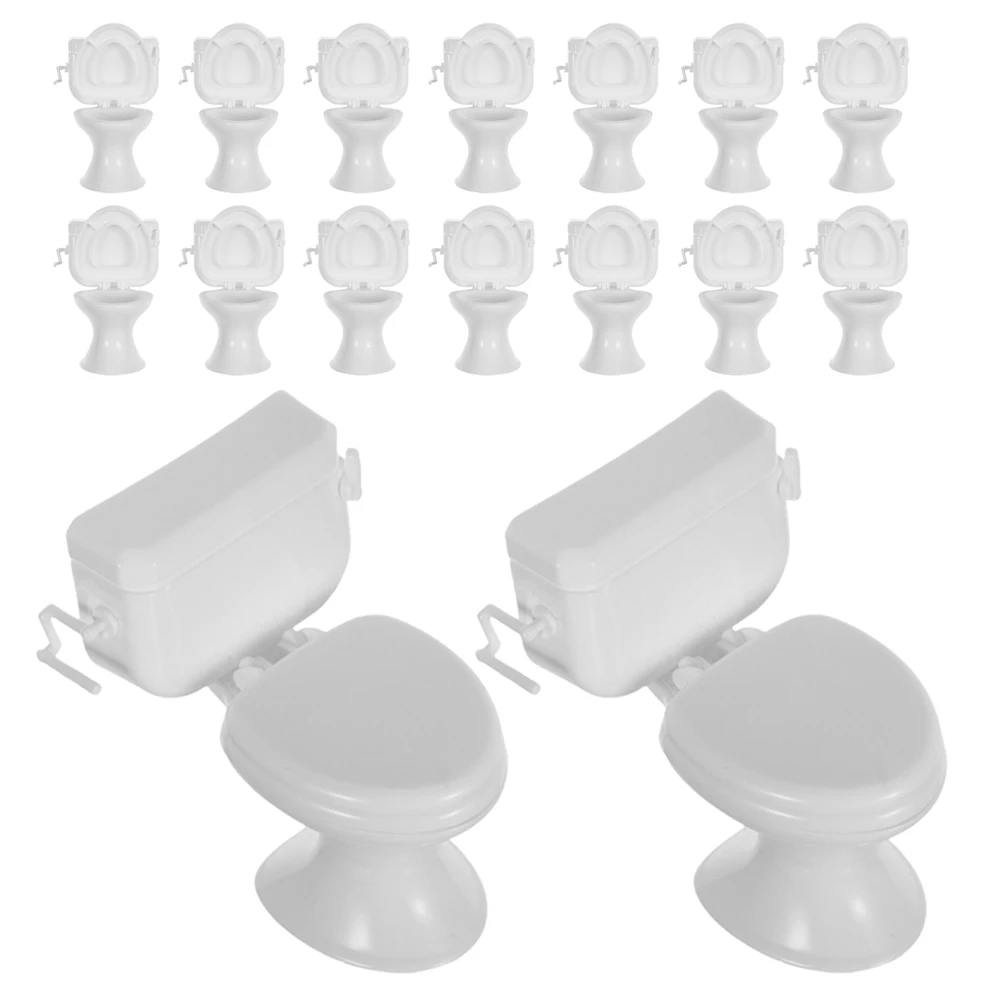 

16Pcs Miniature Toilet Realistic Design Bathroom Furniture Set for Dollhouse 1 12 Scale Mini Bathroom Accessories