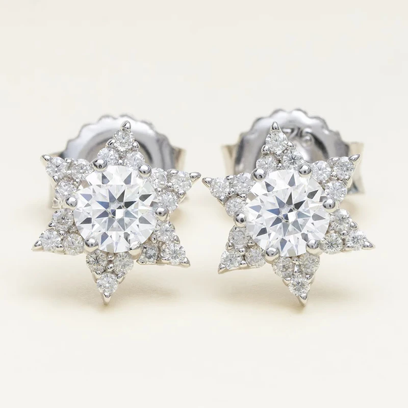 Pendientes de plata de ley 2022 925 para hombre y mujer, aretes de moissanita con estrellas de Color D 0,3ct VVS1, joyería con diamantes de prueba