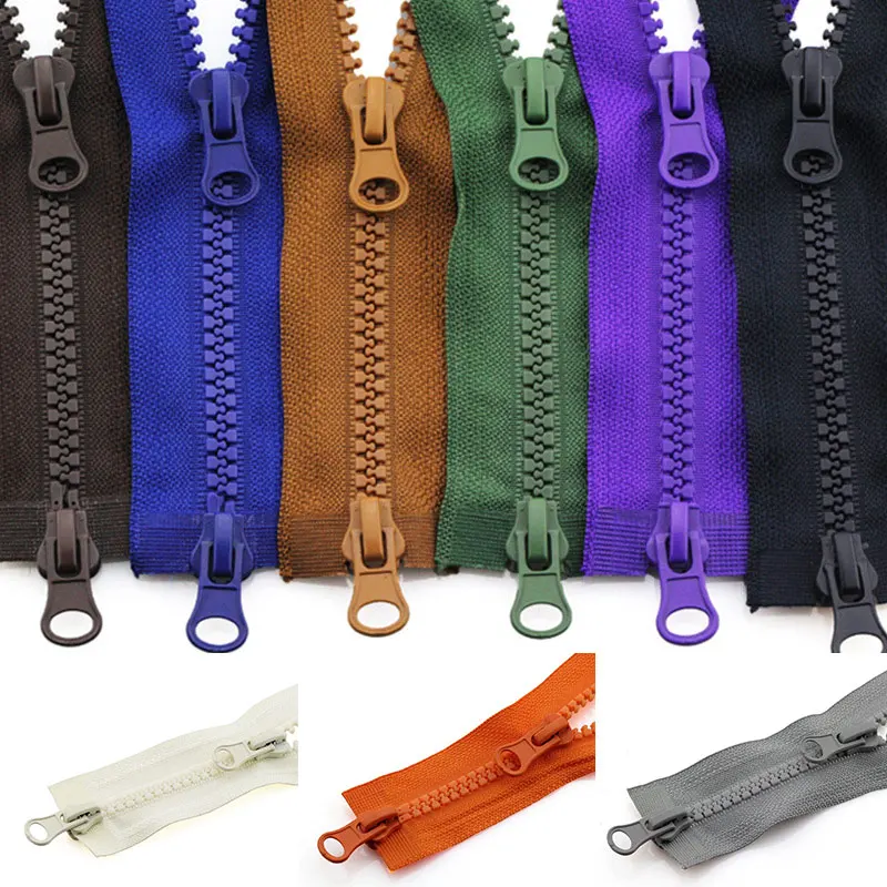 5# Resin Zipper Double Slider Open End Long Zip DIY Jacket Clothes Garment Colorful Zipper Crafts Sewing Tailor Kit 80cm 90cm