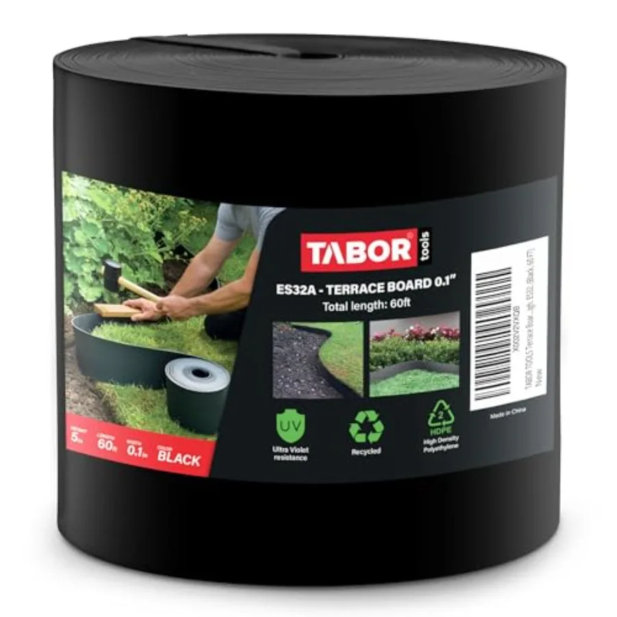 

Terrace Board, 5 Inch High, 0.1" Inch Thickness, Landscape Edging Coil, Grass Barrier, Bender Board, Garden Liner, ES32
