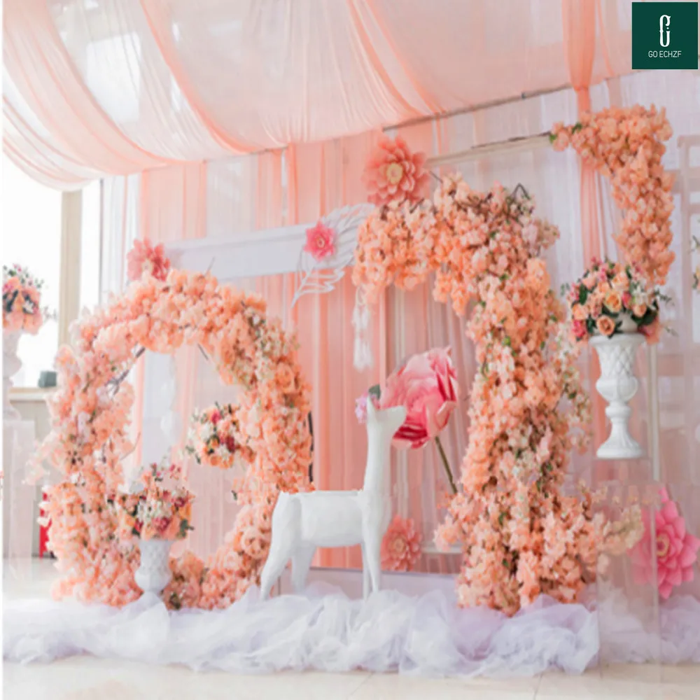 

Fake Cherry Blossom Branch More Flower Heads Sakura Tree Stem 10 Colors for Event Wedding Tree Decoration Artificial Flowers