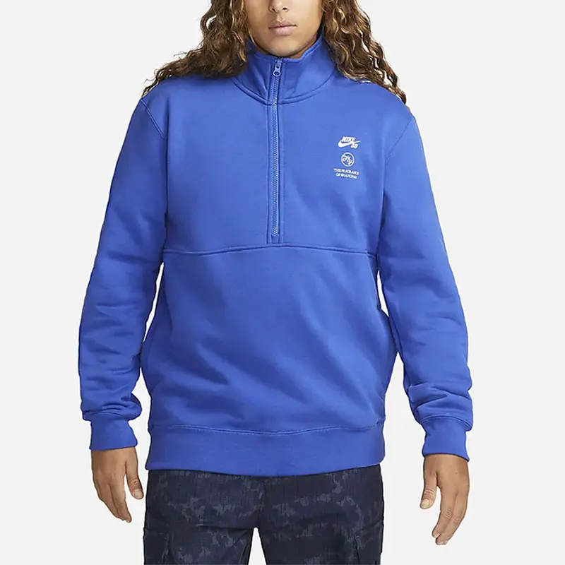 Nike Authentic Summer New Men's Half-Zip Fleece Skateboard Hoodie DQ7313-480