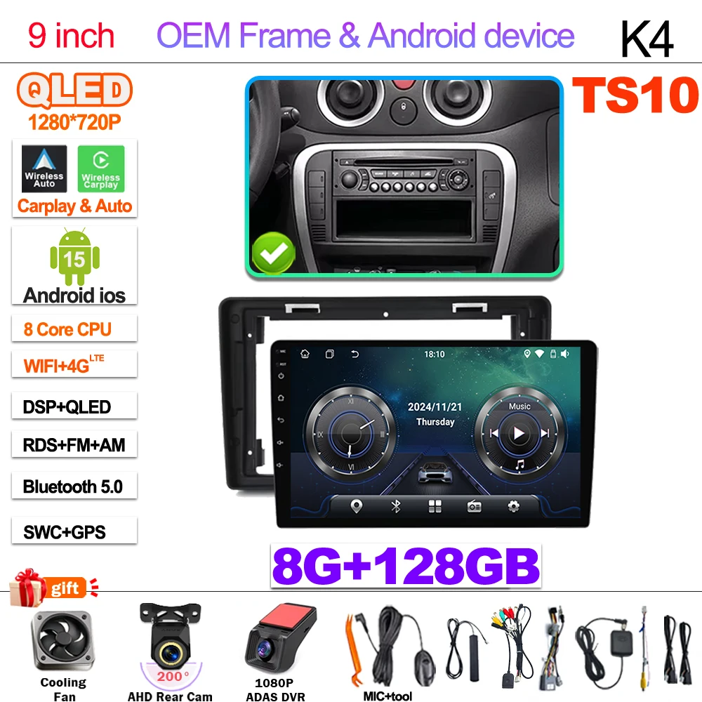 Android 15 Autoradio Voor Citroen C2 C3 2001 2002 2003-2010 Touchscreen Multimedia Video Player Navigatie Bluetooth WIFI GPS
