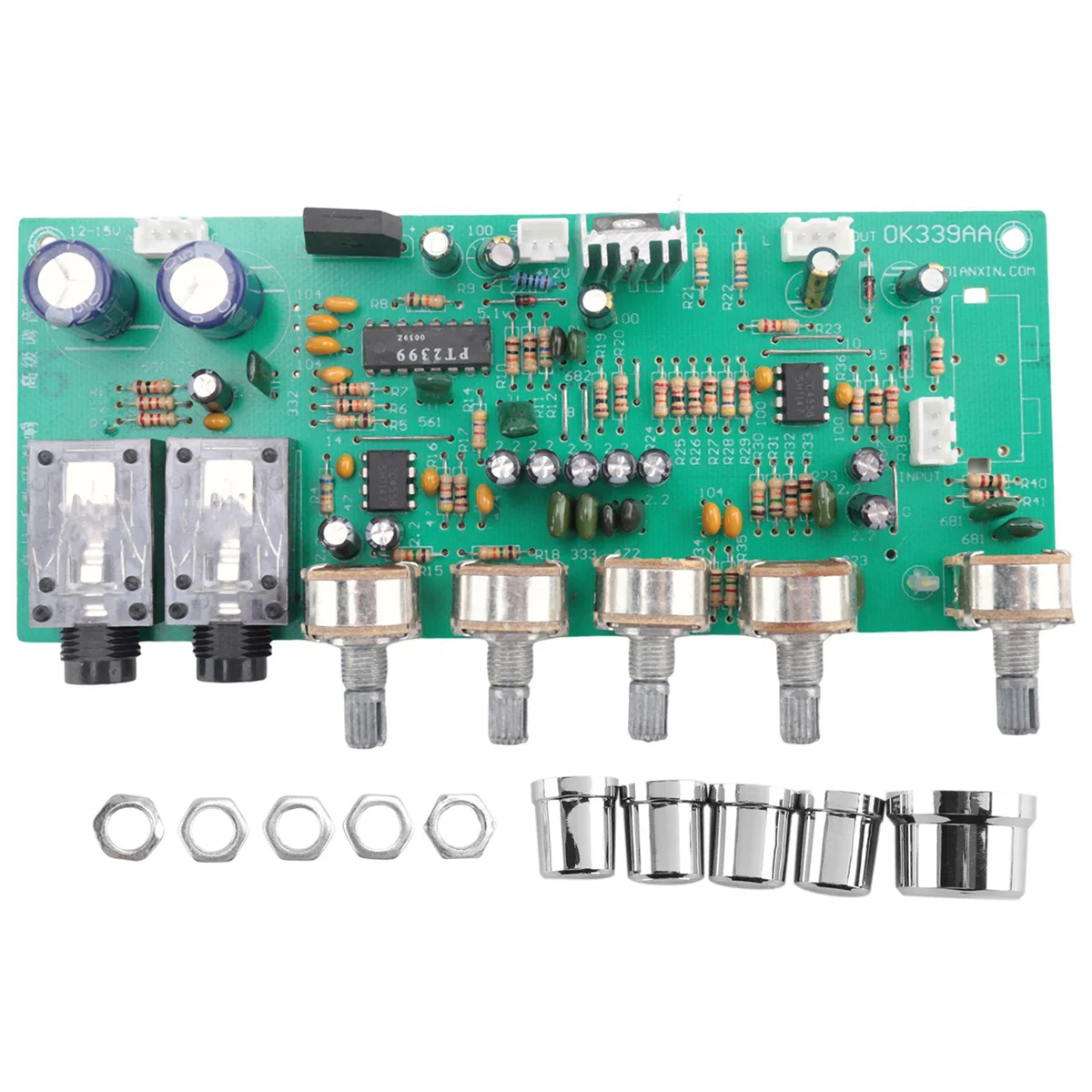 Digital Microphone Amplifier Tone Board PT2399 Karaoke Reverb Preamplifier Board Dual AC12-15V