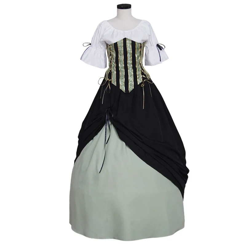 Renaissance Lrish Luxury Ladies Dress Victoria Medieval Vintage Elegant Long Dress Halloween Party Outfits