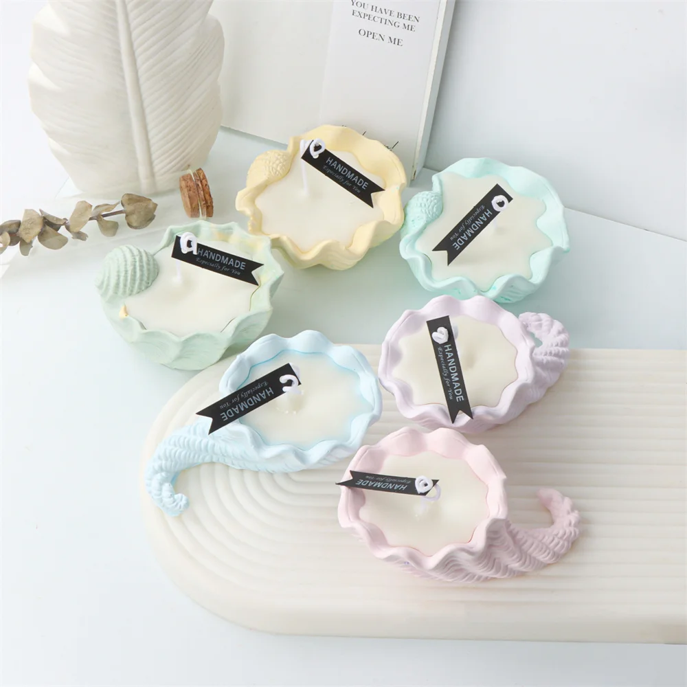Sea Shell Silicone Candle Mold Craft Conch Making Tools Storage Jewelry Resin Plaster Soap Mould Home Aromatherapy Decor