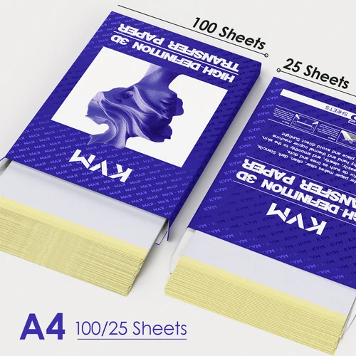 Imagen 2 del producto 25/100 Uds. Papel de transferencia de tatuaje tamaño A4 papel de tatuaje de transferencia de calor estándar plantilla de fotocopiadora térmica accesorios de tatuaje de papel