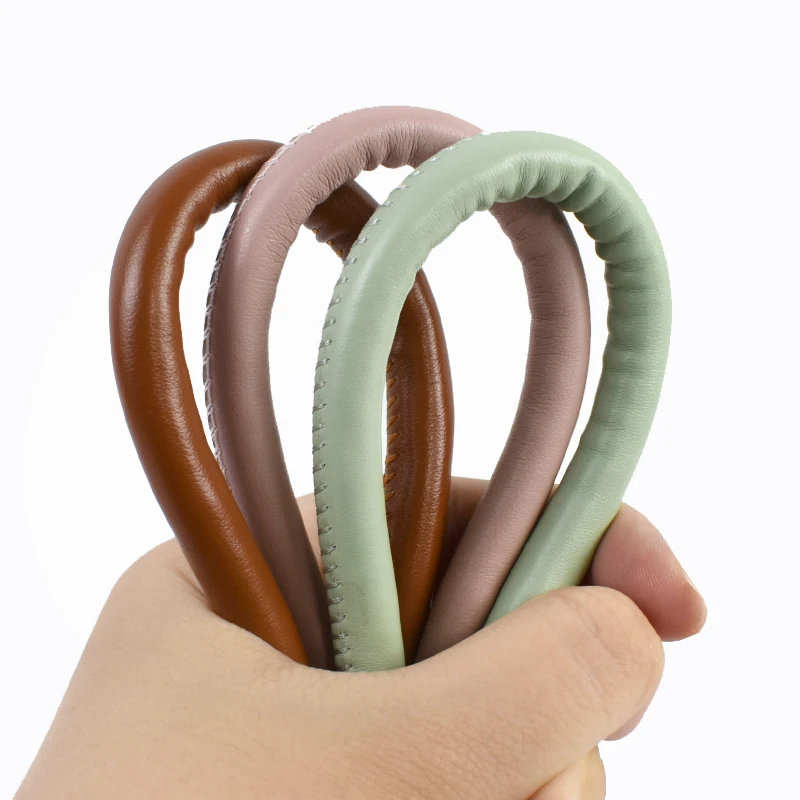 2Pcs Deepeel 30/40/60cm PU Leather Bag Handles with Metal Clasps Handbag Purse Replacement Strap DIY Bags Accessories