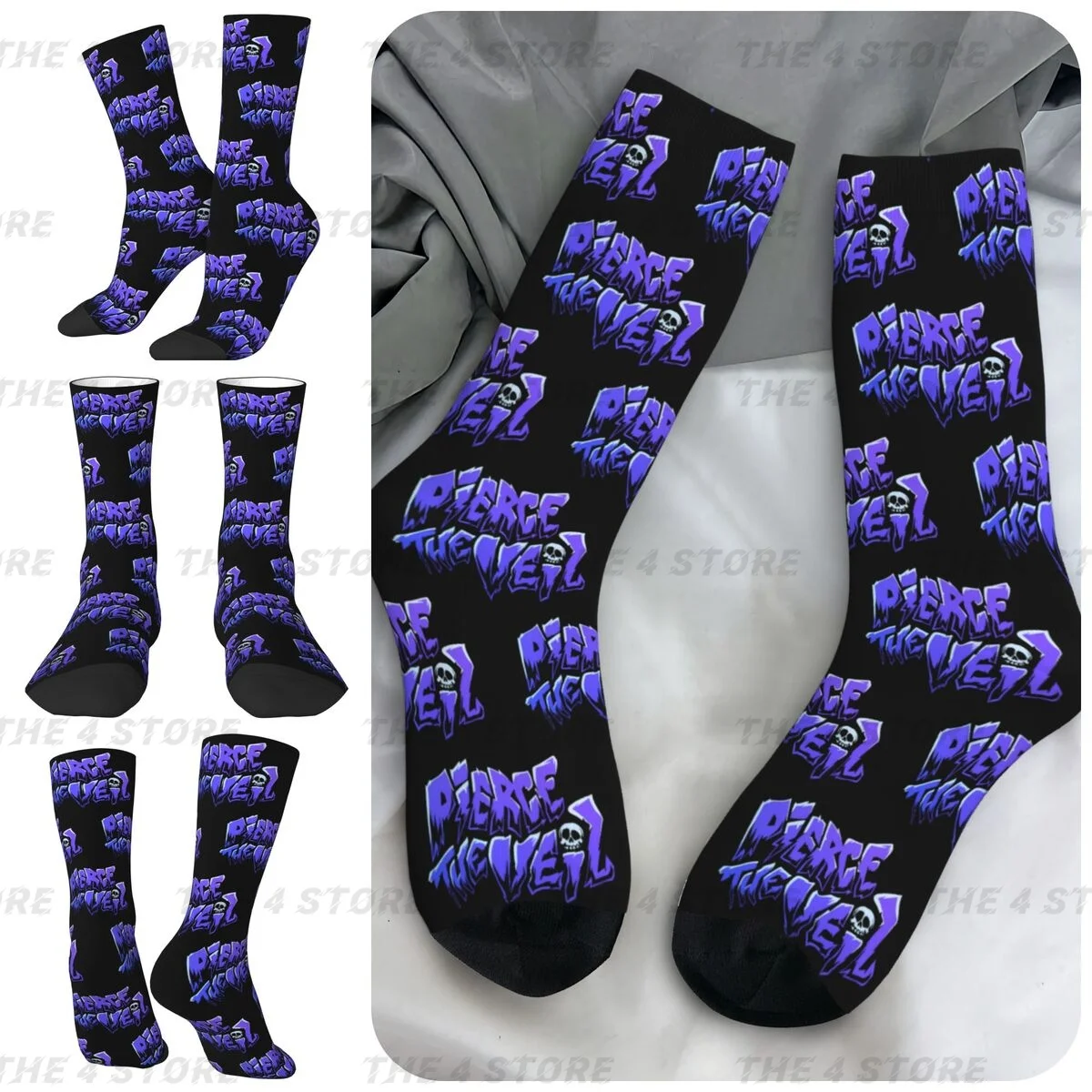 High elasticity polyester fiber 3D printing cosy Unisex Warm Pierce The Veil Interesting Four Seasons Socks