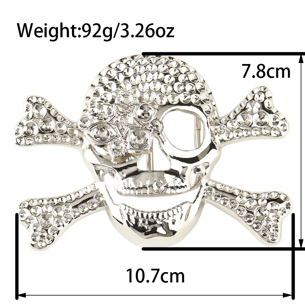 Silver Skull Head Belt Buckle One Eyed Ghost