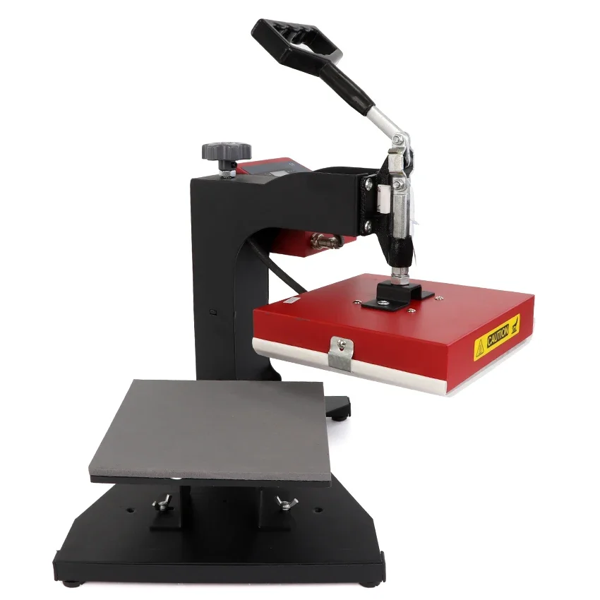 RS-C1001S-A20 20x20cm Manual Electric Flatbed Logo Heat Press Machine for Sublimation Transfer and DTF Printing
