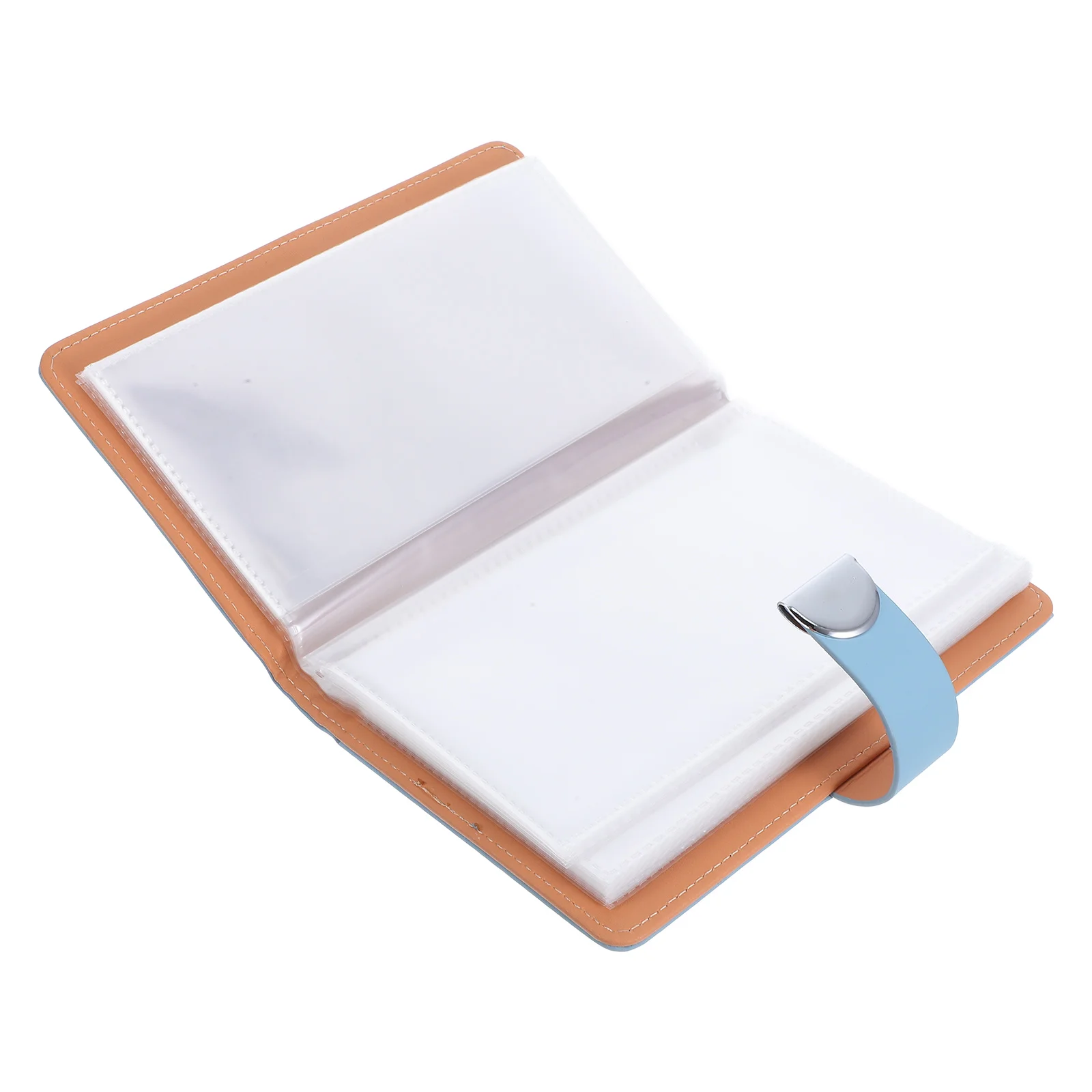 Cash Deposit Book Personal Finance with Lock Storage Bag Blue Pu Money Saving Binder