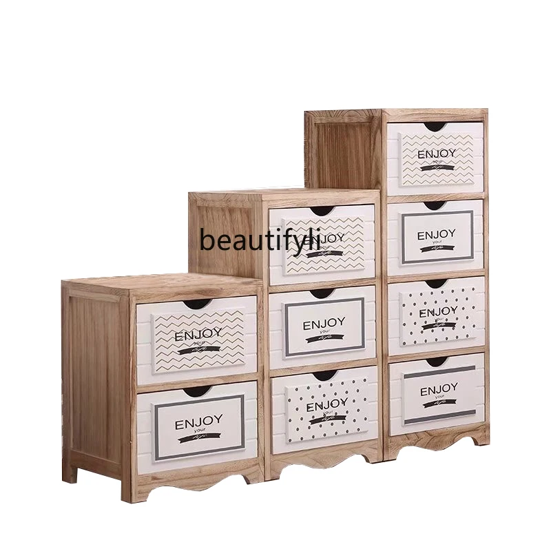 CXH Storage Cabinet Bedroom Gap Locker Simple Toy Organizing Cabinet European-Style Chest of Drawers