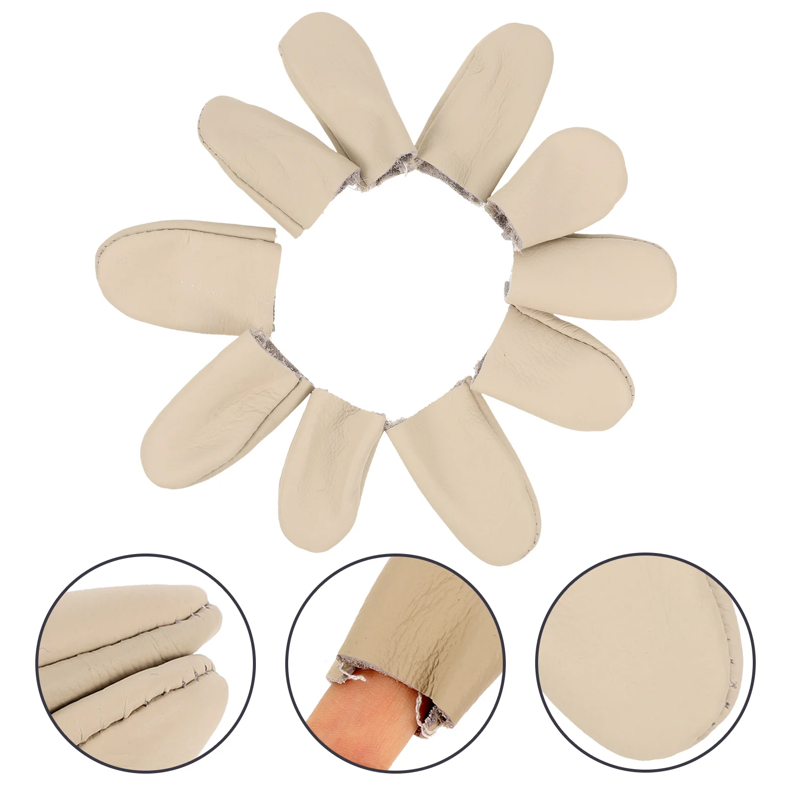 

10 Pcs Thimble Finger Protector Reusable PU Material Sewing Needle Felting Guards Random Color Thumb Index Design