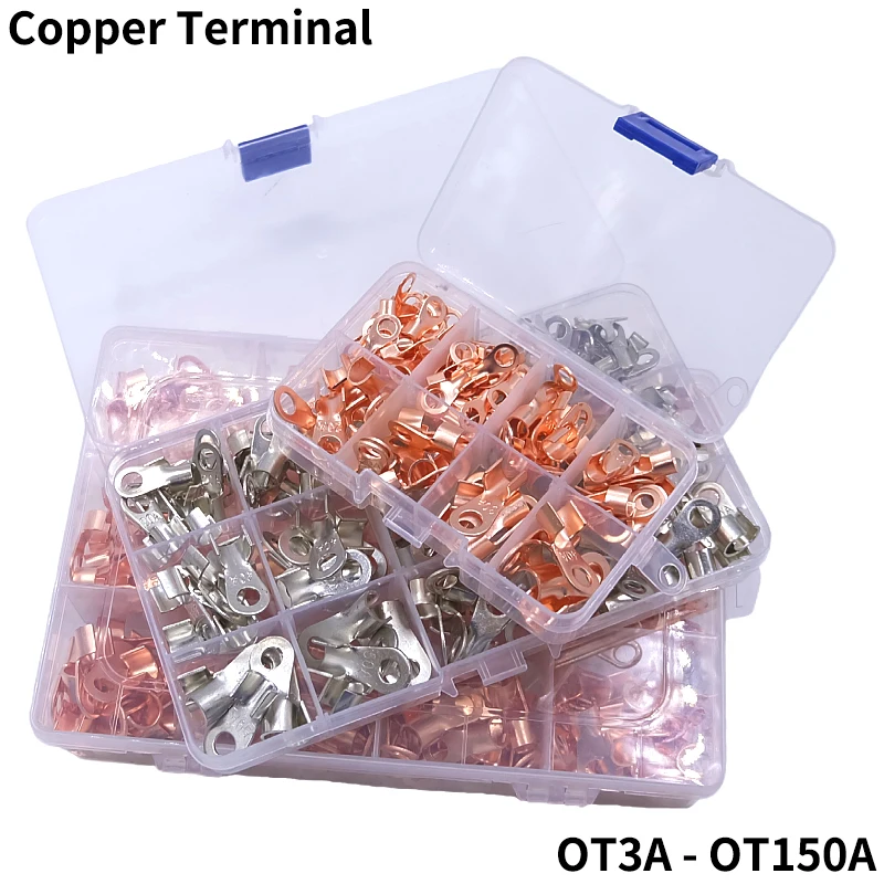 

OT Series Terminal 3 10 20 40 50 60 80 100A Splice Wire Copper O shape Circular Naked Cable Connector Bare Electrical Open Lug