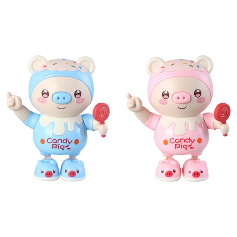 

Upgraded Electronic Pets Pig Dancing Toy Doll, Electric Lighting Music Twisting Swing Left And Right Walking