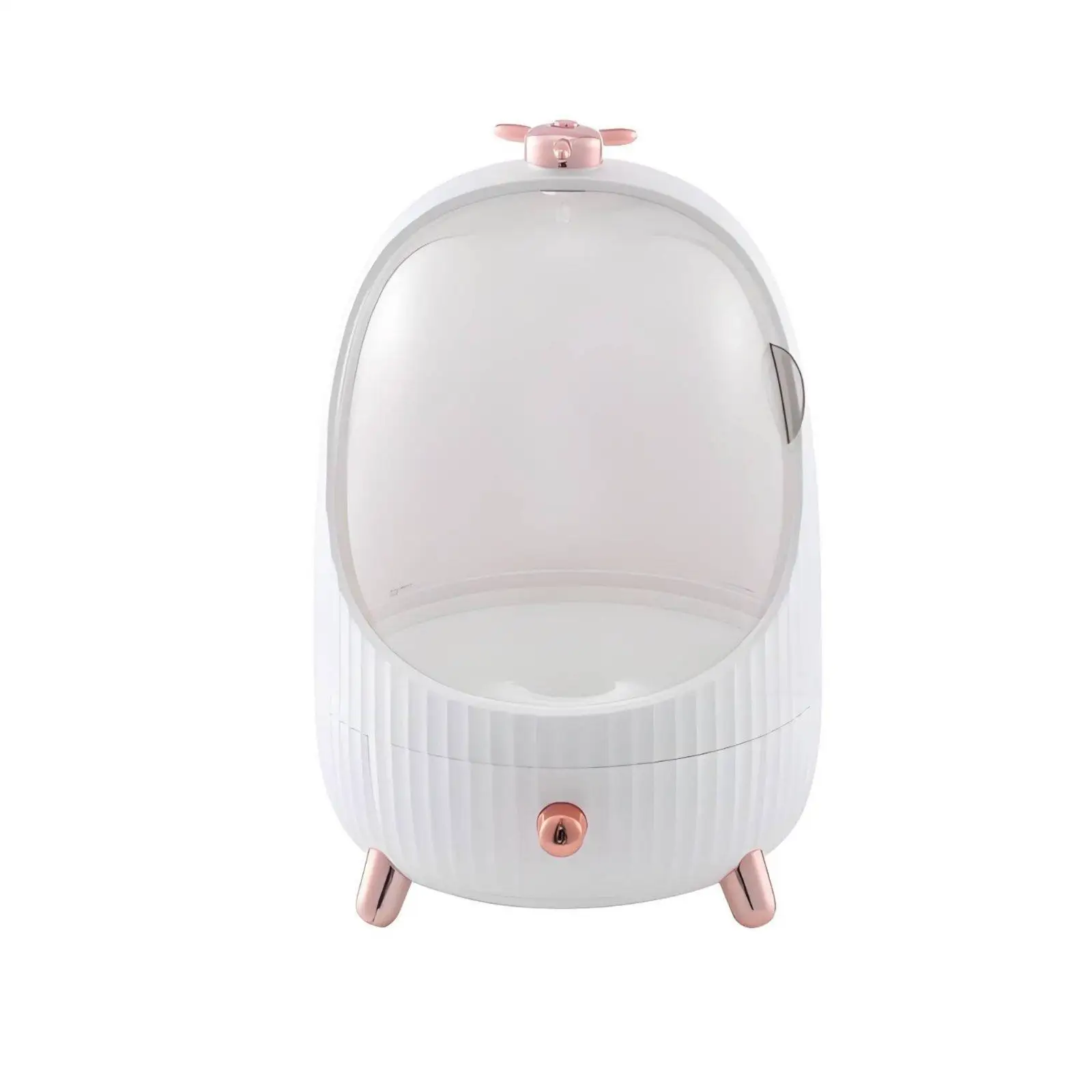 Spacious Cosmetic Organizer Cabinet with Touch Activated Light for Tall Bottles Brushes and Makeup Accessories