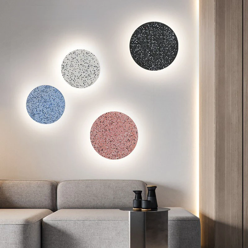 Nordic Creative Terrazzo Marble Wall Lamp Designer for Living Room Background Combination LED Online Celebrity Indoor Fixtures