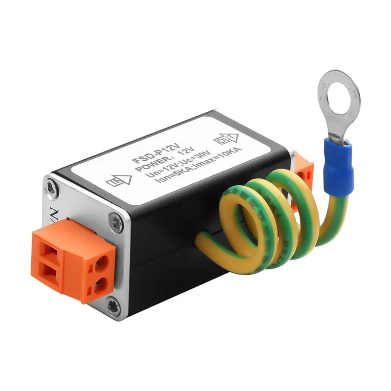 

【MUST-HAVE】Lighting Arrestor 10Ka DC12V Surge Protector For Security Cameras, CCTV Systems, RS485& Low Voltage Equipment