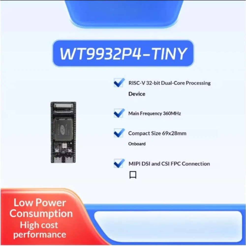 

Small Size ESP32 P4 TINY Development Board WT9932P4 Based On ESP32 P4 Chip Dual Core RISC V MIPI DSI CSI