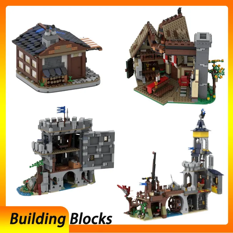 

Собранные строительные блоки из мелких частиц MOC-220841 172864, средневековый замок, архитектура, строительная игрушка, стереоскопическая модель