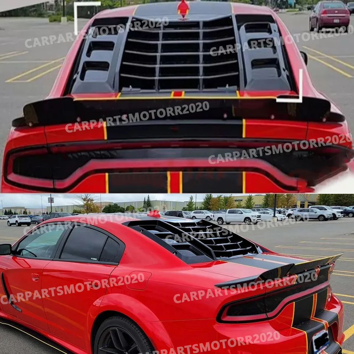 

Для Dodge Charger глянцевые черные задние стеклянные жалюзи 4-дверные 2015-2023 жалюзи заднего стекла крышка спойлер вентиляционное отверстие окрашенное ремонт