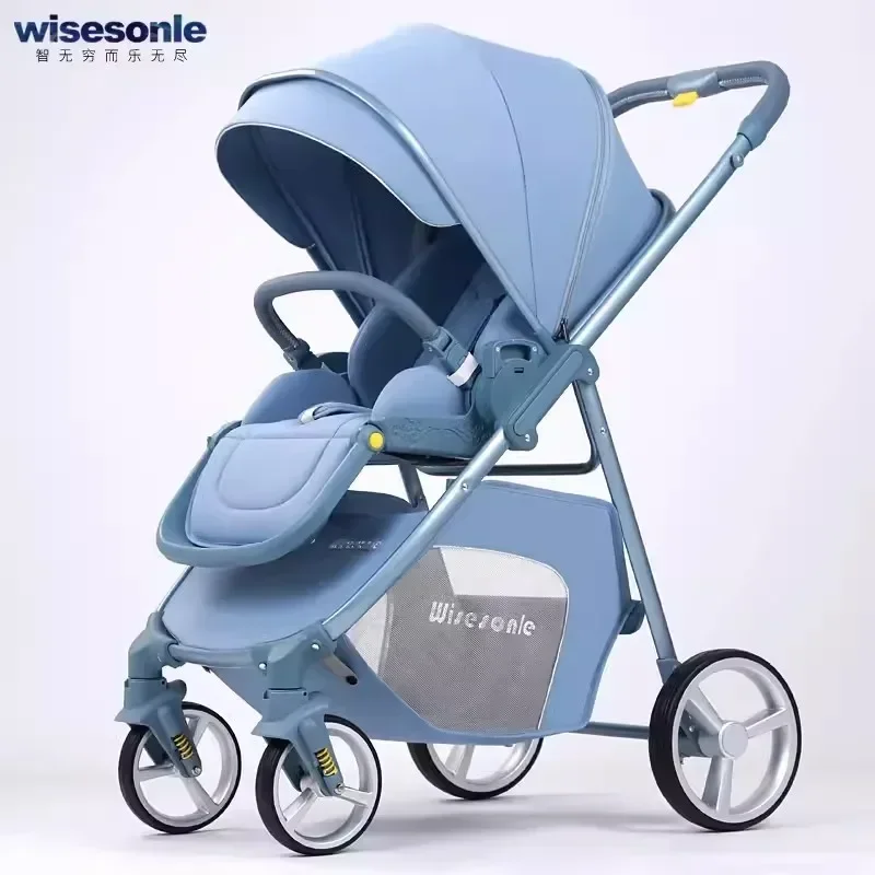 

Wisesonle Baby Stroller Can Sit Lie Down in Both Directions Lightweight Folding and High Landscape Newborn Baby Stroller
