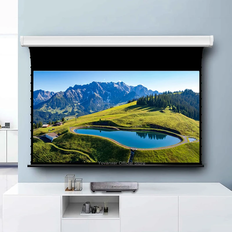 Motorized Tab Tension Projector Screen ALR High Class T Prism Material 60-150 Inch for Ultra Short Throw Projector Support 4K 3D