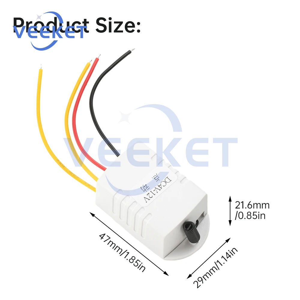 DC 4-12V Wide Voltage Wireless Remote Control Switch Access Control Relay Switch Transceiver 315MHZ/433MHZ