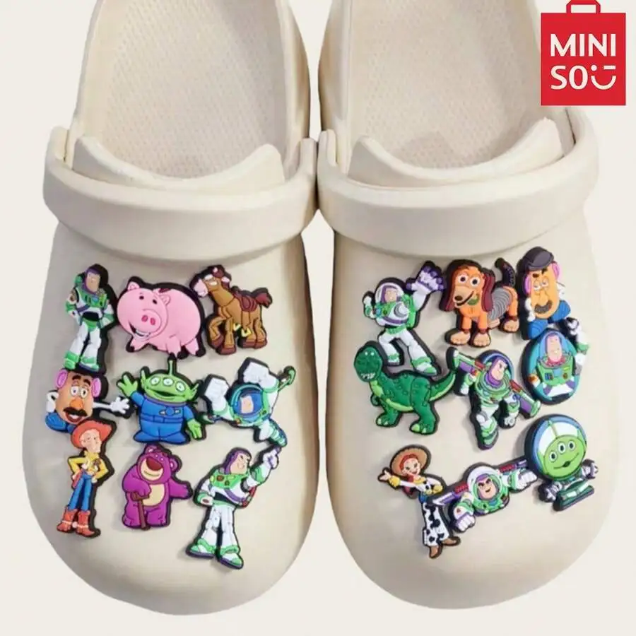 MINISO Disney Diy Classic Cartoon Character Shoe Charms Decorations For Sandals Clogs Pvc Shoe Decorations Christmas Gifts